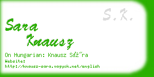 sara knausz business card